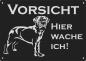 Preview: Aluminium Warnschild Cane Corso VORSICHT Hier wache ich!